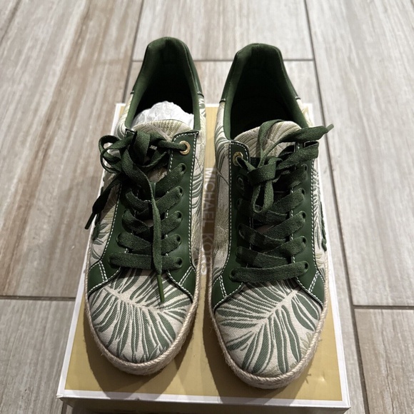 Michael Kors Poppy Palm Jacquard Espadrille Sneaker Size 9.5 - Picture 1 of 9
